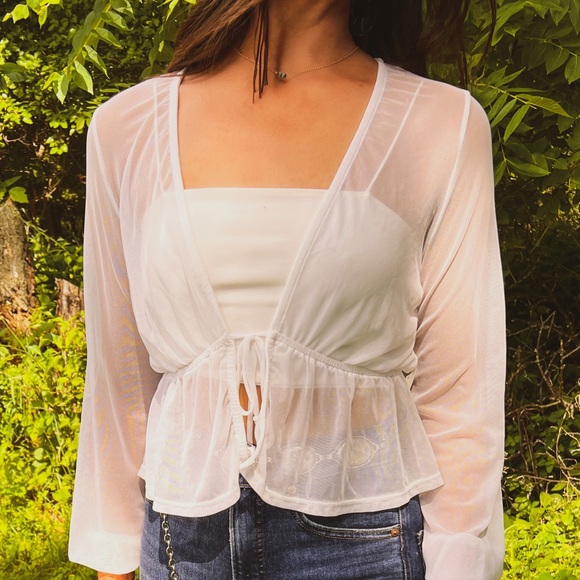 Timing Tops - White Sheer Women's Top